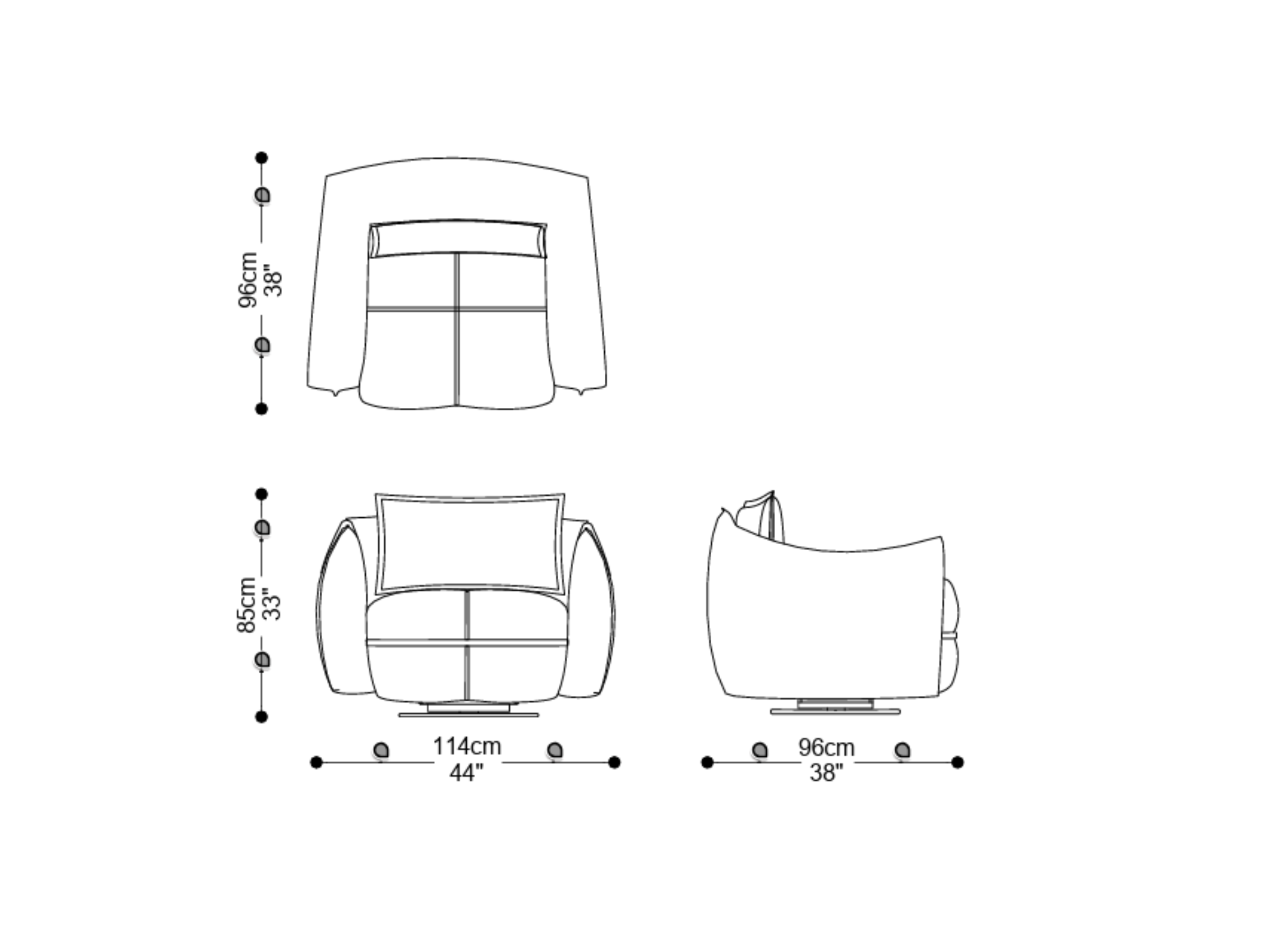 Imagen de las dimensiones principales del producto